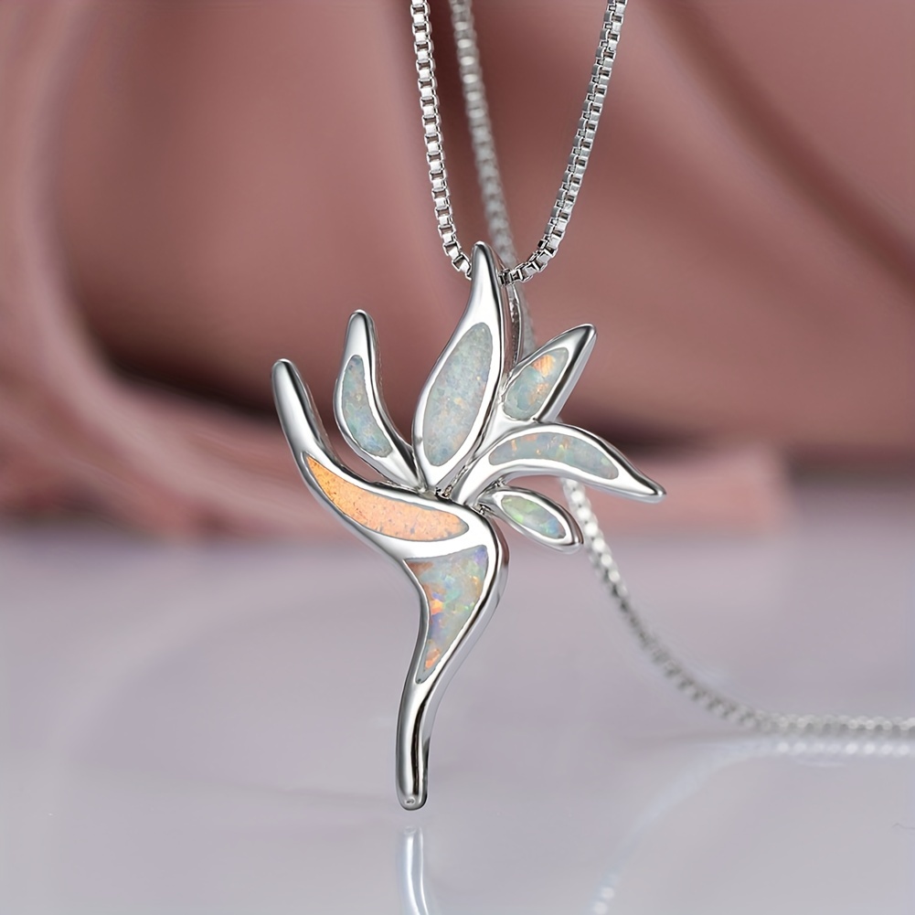 Opal Torch Pendant Long Necklace - Fashionable & Distinctive